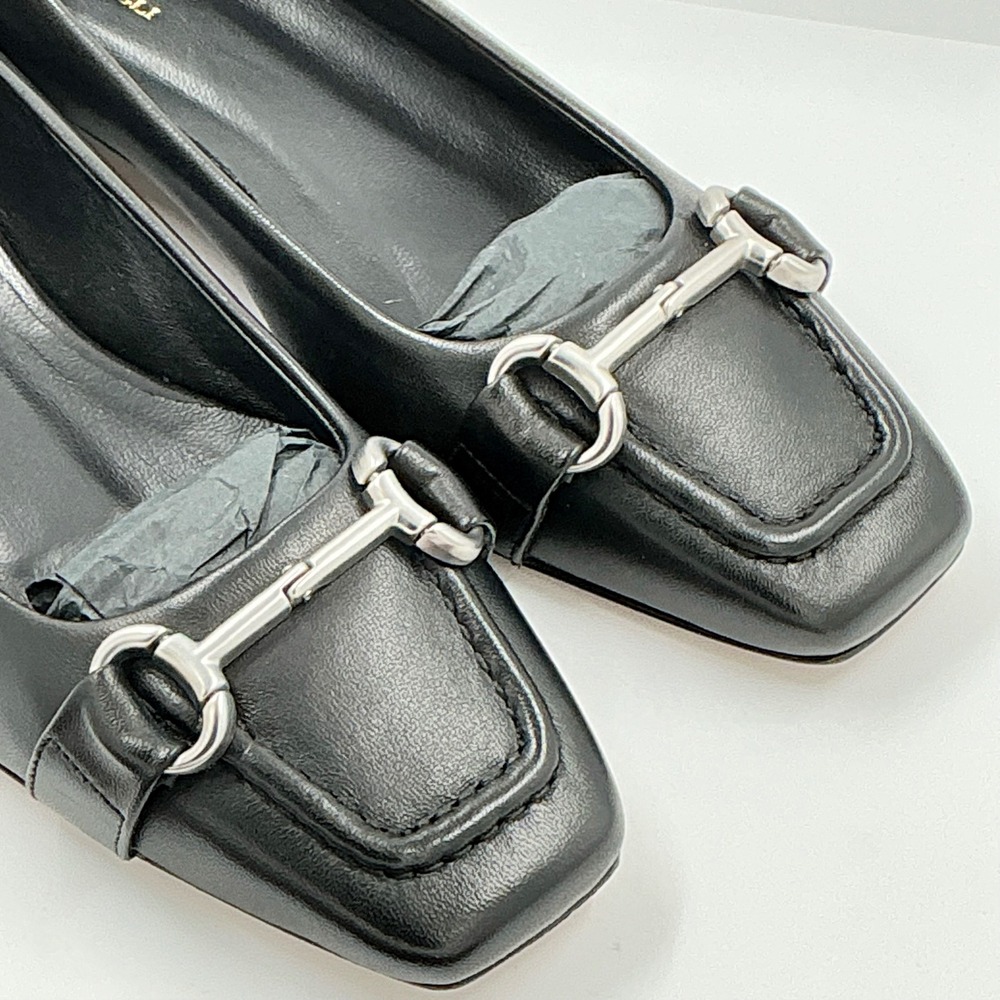 Bruno Magli Size 7.5 Black Leather Square Toe Bit Loafer Flats NEW Perla $350 - Picture 2 of 15